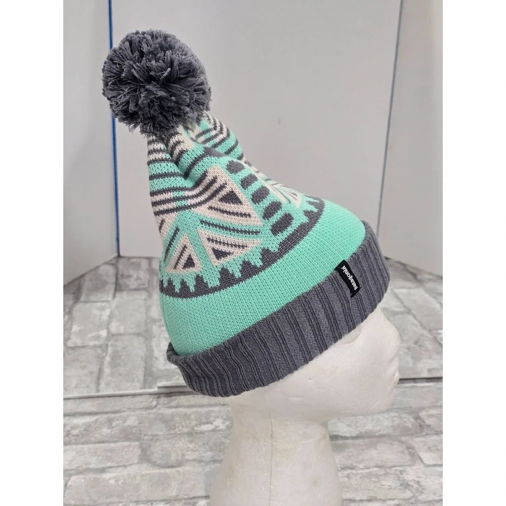 Patagonia Kids Powder Town Beanie Snow Beam Nouveau Green One‎ Size